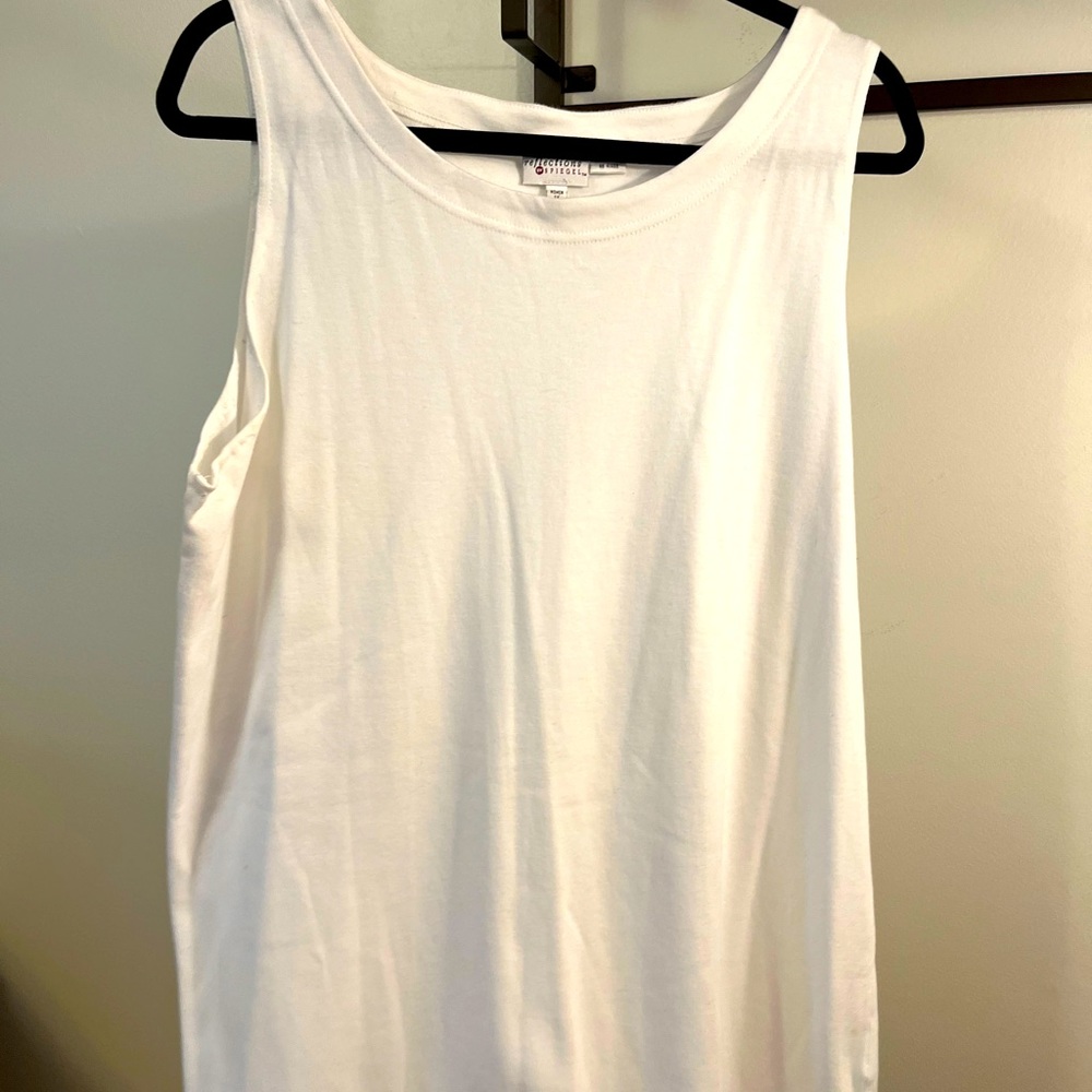 Cotton tank top extra long, 1x